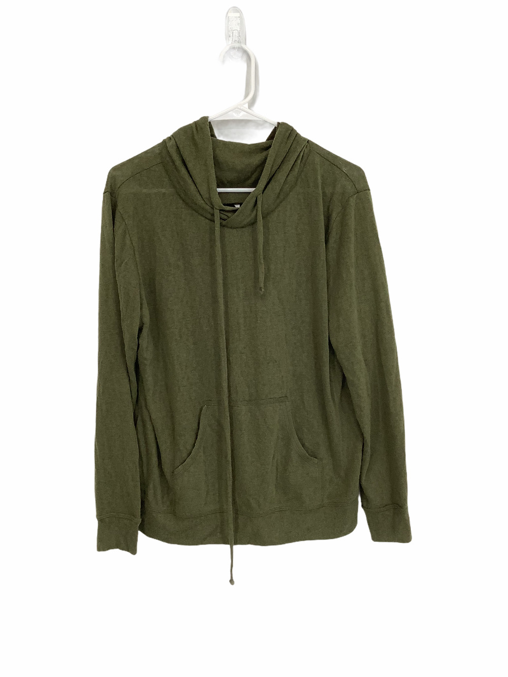 Olive Green Pullover Hoodie Long Sleeve Sweatshirt